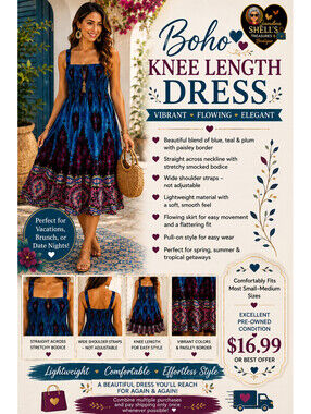 Boho knee Length dress